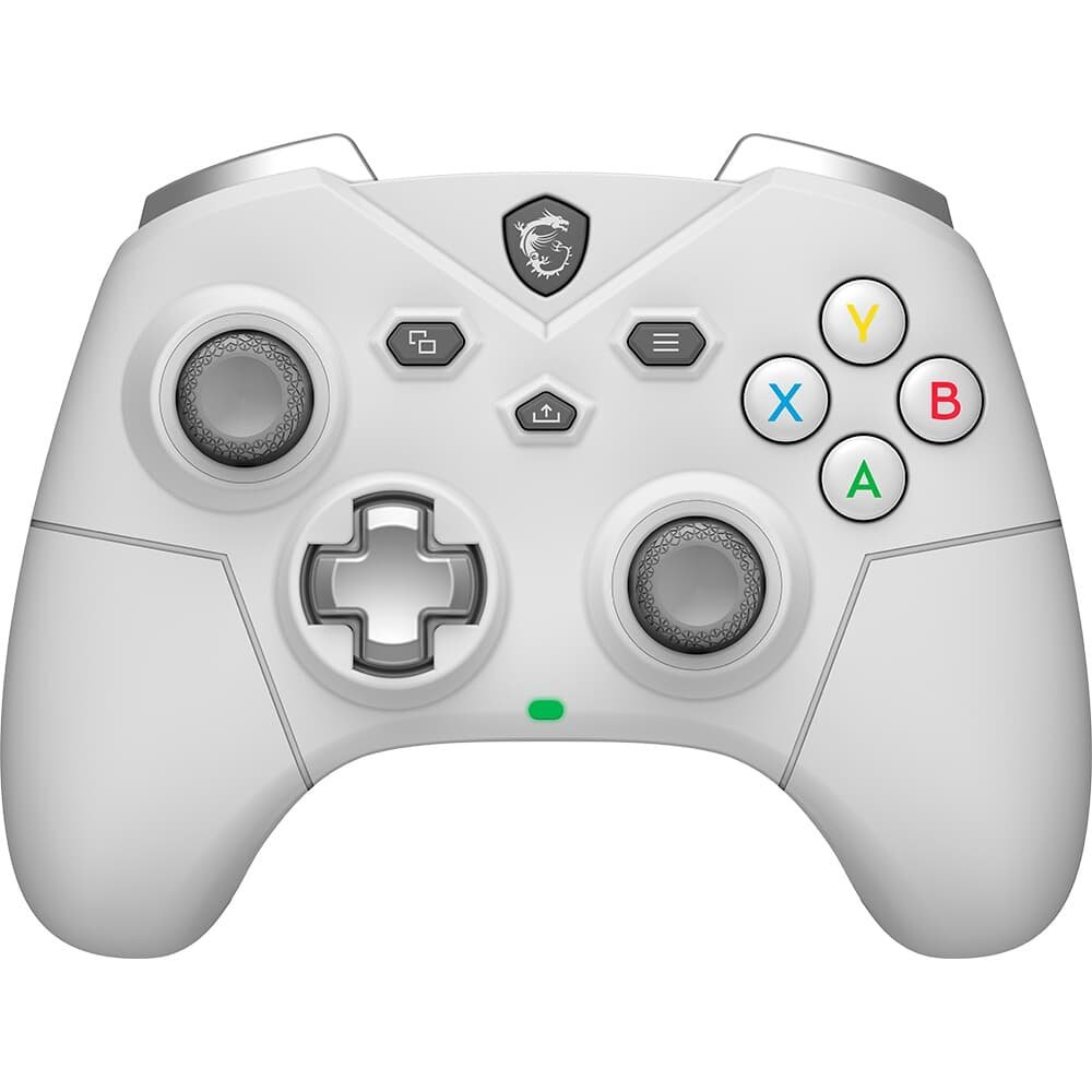 Imagem 1 de 10 do produto Controle Gamer Sem Fio MSI Force GC300 Wireless White, 2.4GHz, Bluetooth, USB2.0 Tipo-C, PC e Android, Branco - FORCEGC300WW