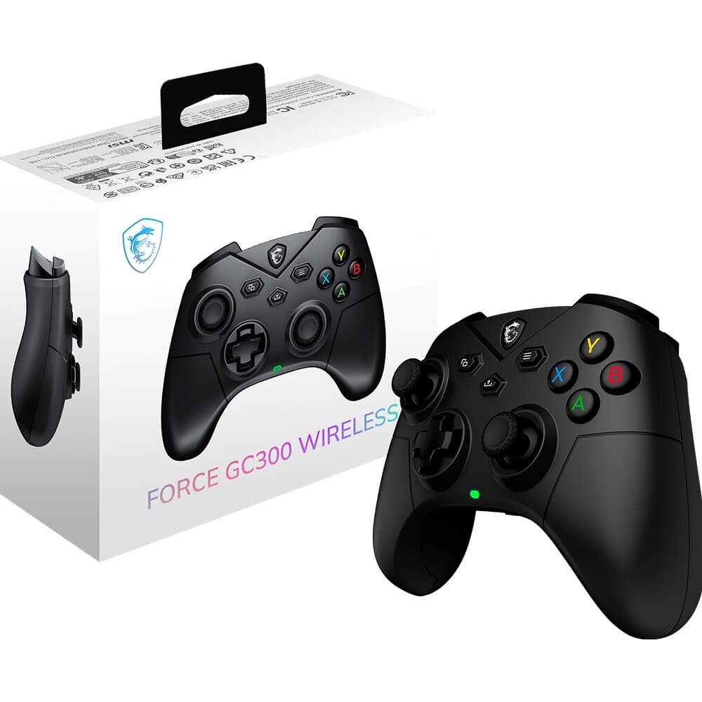Controle Gamer Sem Fio MSI Force GC300 Wireless, 2.4GHz, Bluetooth, USB2.0 Tipo-C, PC e Android, Preto - FORCEGC300W - view 7