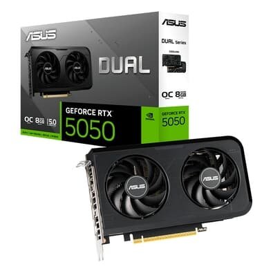 Asus DUAL RTX 5050 OC 8G NVIDIA GeForce, 8GB, GDDR6, 128-bit, OpenGL 4.6, DLSS 4, Ray Tracing - 90YV0N72-M0NA00