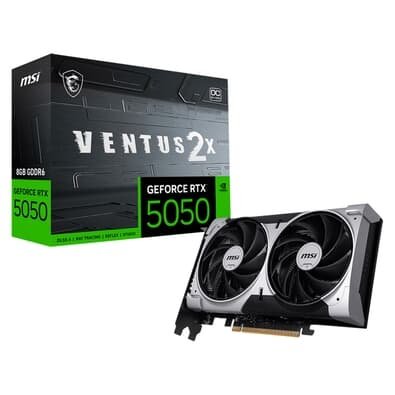  MSI GeForce RTX 5050 8G VENTUS 2X OC NVIDIA GeForce, 8GB GDDR6, 128 bits, 2617 MHz, DLSS 4, Ray Tracing - G5050-8V2C