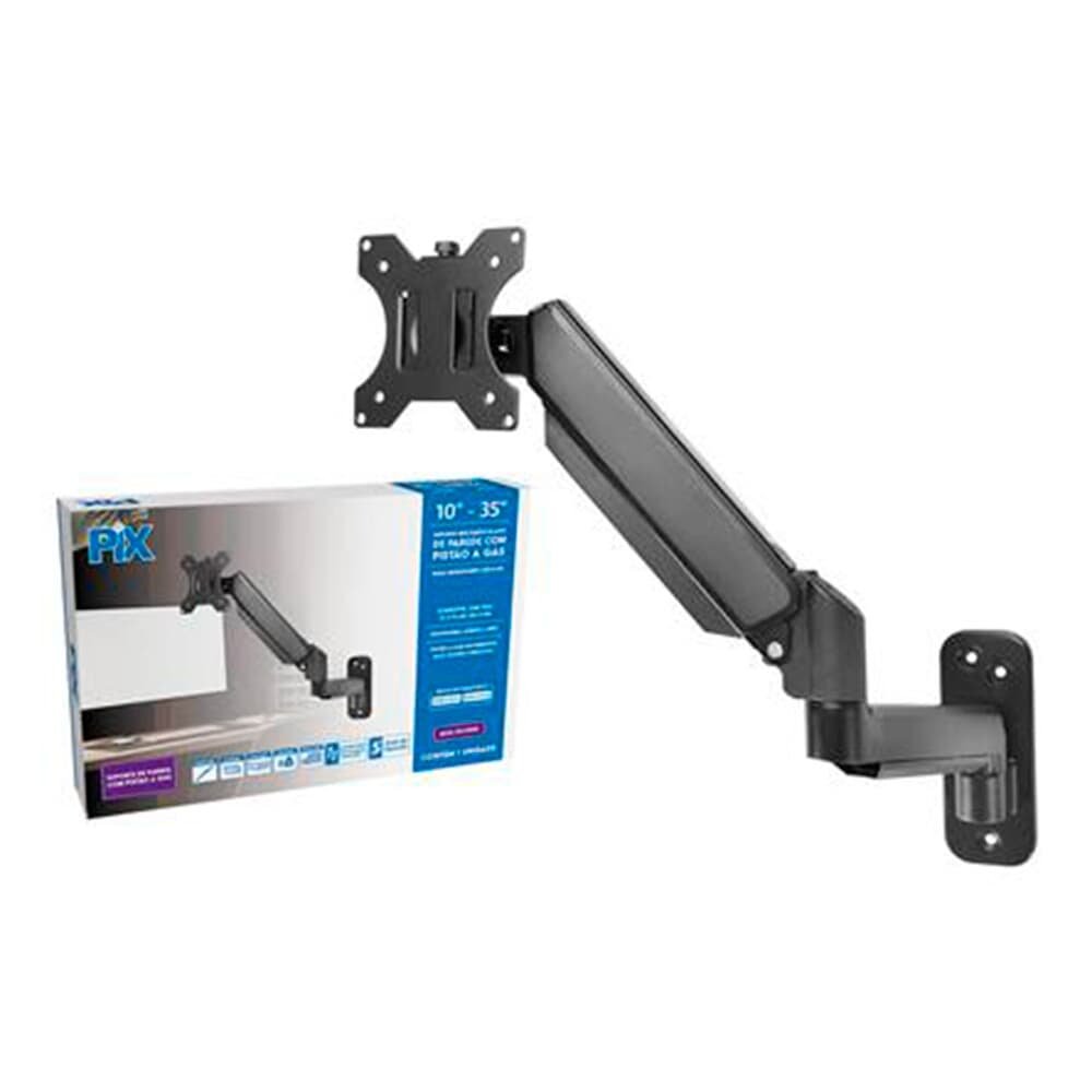 "Suporte de Parede para Monitor 10"" a 35"" PIX, Pistao à Gas, Preto - PX( Balão.info" - view 2
