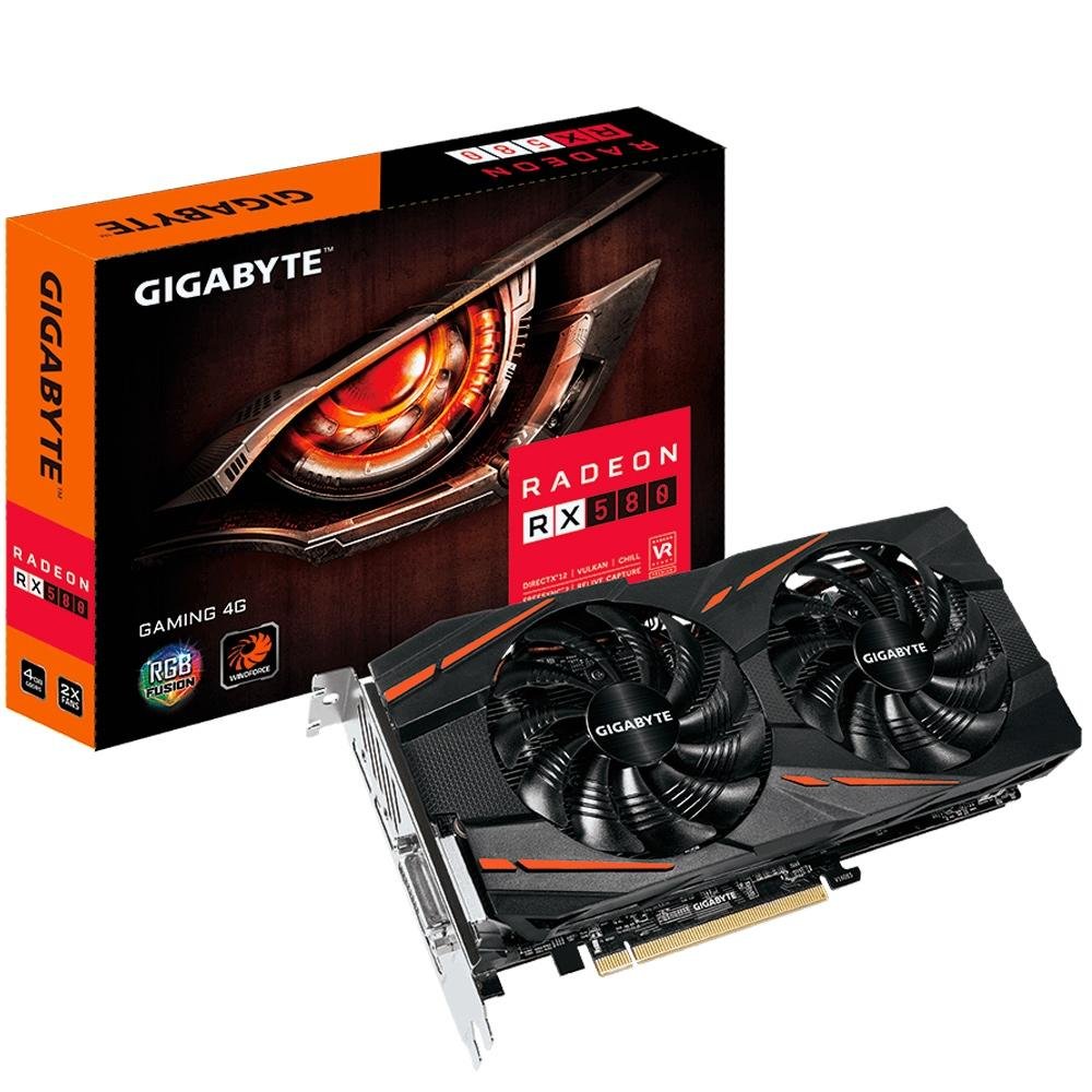 Placa de Vídeo Gigabyte AMD Radeon RX 580 Gaming OC 4G, GDDR5 - GV-RX580GAMING-4GD Placa de Vídeo Gigabyte AMD Radeon RX 580 Gaming OC 4G, GDDR5 - GV-RX580GAMING-4GD