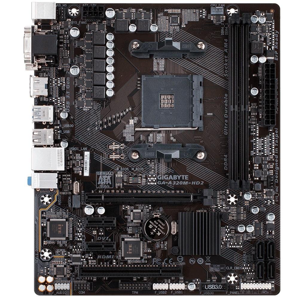 Placa-Mãe Gigabyte GA-A320M-HD2, AMD AM4, mATX, DDR4