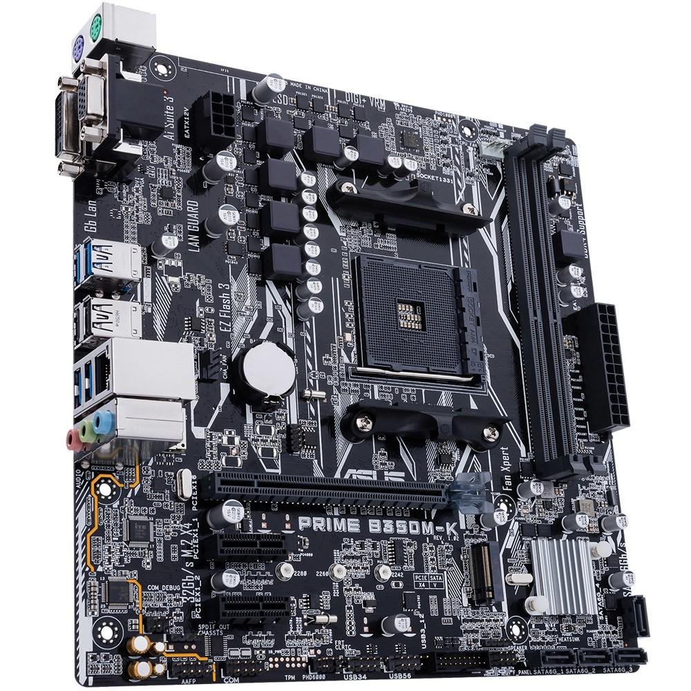 Placa-Mãe Asus Prime B350M-K, AMD AM4, mATX, DDR4