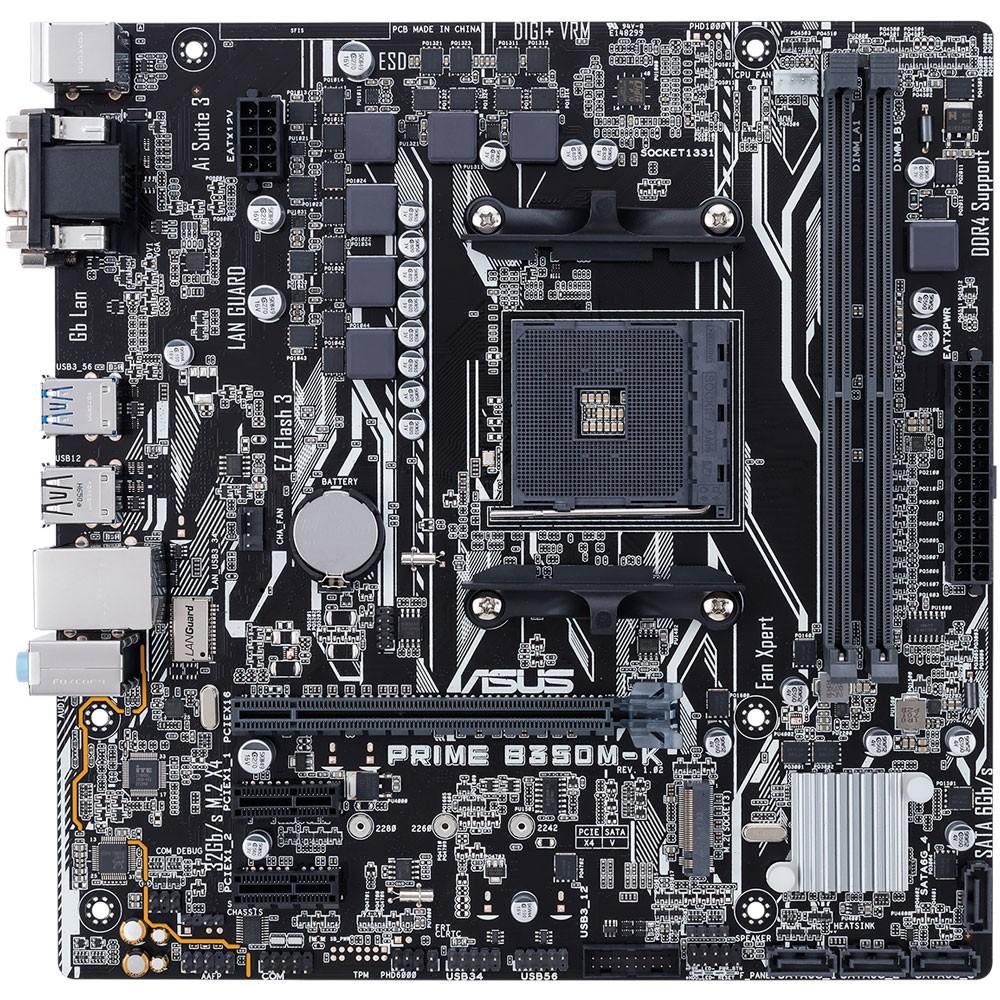 Placa-Mãe Asus Prime B350M-K, AMD AM4, mATX, DDR4