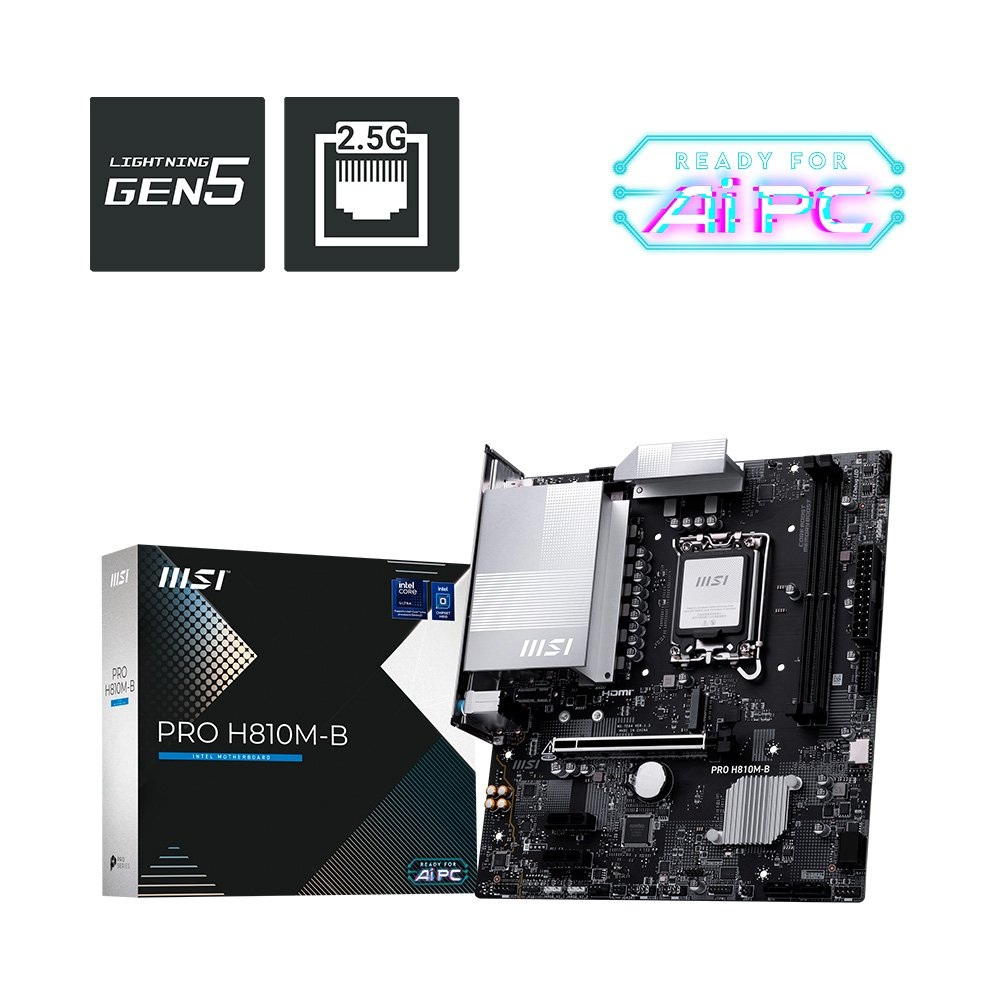 Placa Mãe MSI PRO H810M-B, Intel, DDR5, mATX, Preto - PRO H810M-B - view 6