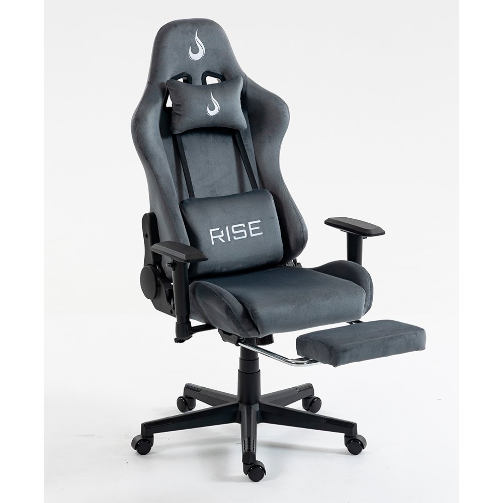 Cadeira Gamer Rise Mode X02, Ângulo Ajustável, Braço 2D, Apoio Para os Pés Retrátil, Cinza Fabric - RM-CG-X02-GR-FBC - view 5