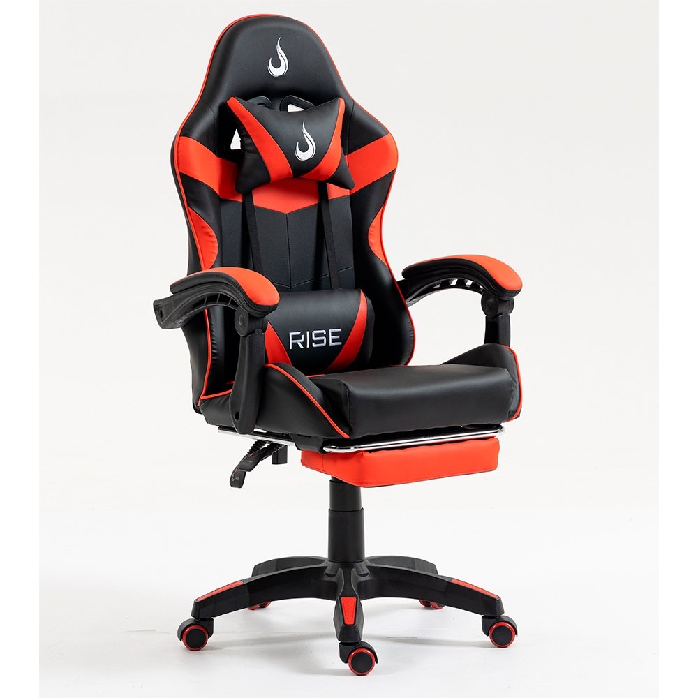Cadeira Gamer Rise Mode X06, Ângulo Ajustável, Apoio Para os Pés Retrátil, Preto e Vermelho - RM-CG-X06-BR - view 2