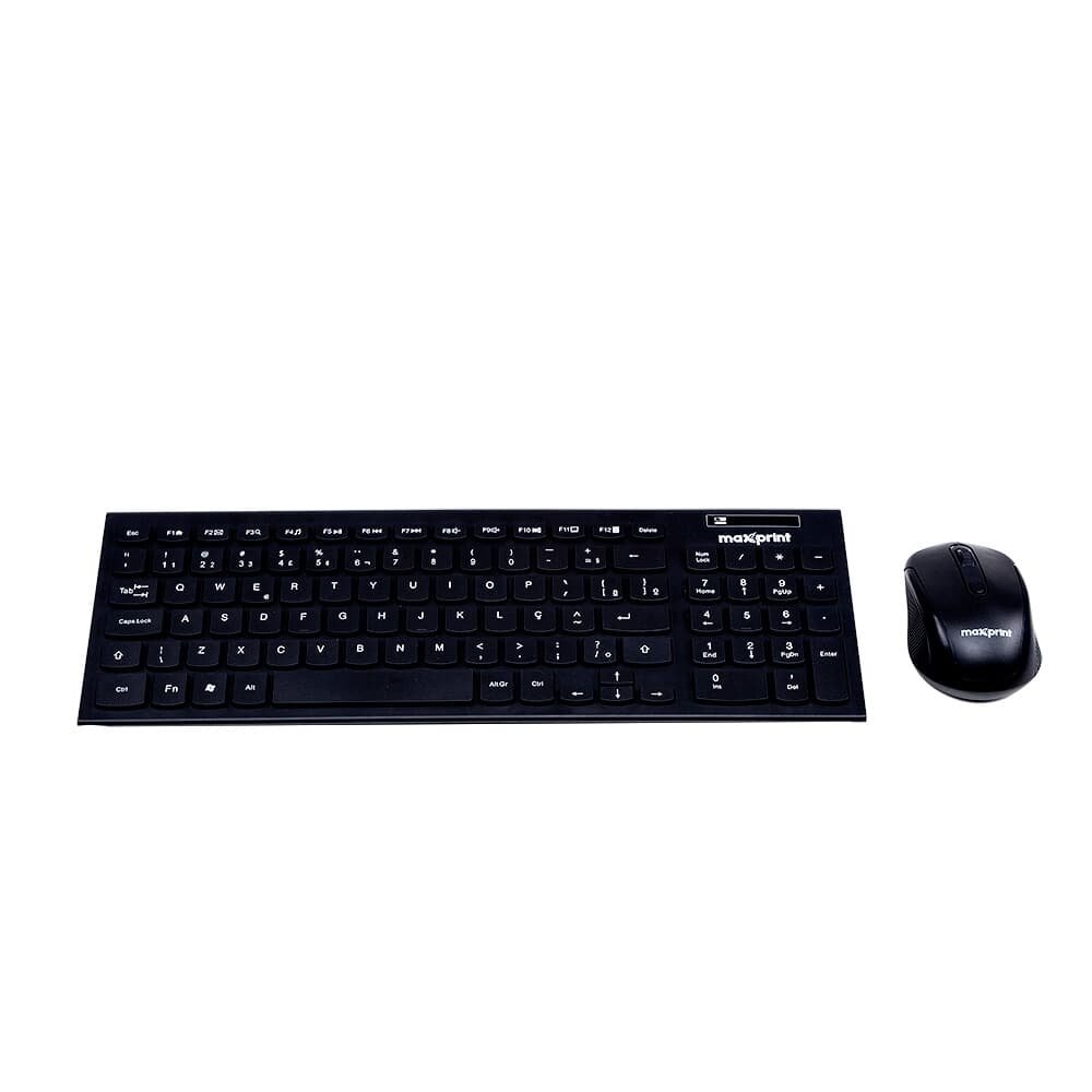 Kit Teclado e Mouse Sem Fio MAXPRINT, Teclas slim, Mouse 1500DPI, Preto - ( Balão.info - foto 2