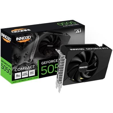  Inno3D RTX 5050 COMPACT Nvidia GeForce. 8GB, GDDR6, 128bits, DLSS 4, Ray Tracing - N50501-08D6-174080N