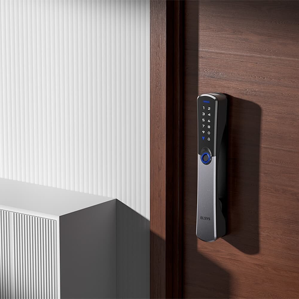 Fechadura Digital De Embutir Elsys ESF-DE6100I Samba, Biométrica, Wi-Fi, IP55, Entrada USB-C, Preto - 998903161340 - view 8