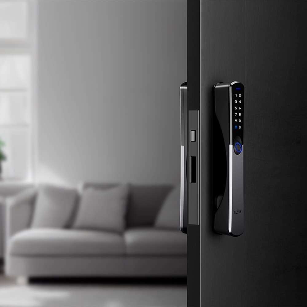 Fechadura Digital De Embutir Elsys ESF-DE6100I Samba, Biométrica, Wi-Fi, IP55, Entrada USB-C, Preto - 998903161340 - view 9