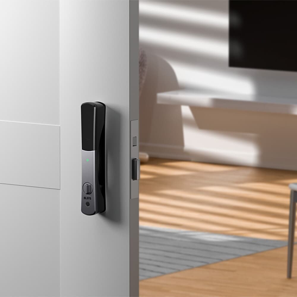 Fechadura Digital De Embutir Elsys ESF-DE6100I Samba, Biométrica, Wi-Fi, IP55, Entrada USB-C, Preto - 998903161340 - view 12
