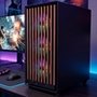 Gabinete Gamer Husky Dome 600, Mid Tower, ATX, Lateral em Vidro, Frontal em Madeira Ripada, Com 4 Fans ARGB, Preto - HGN600PT