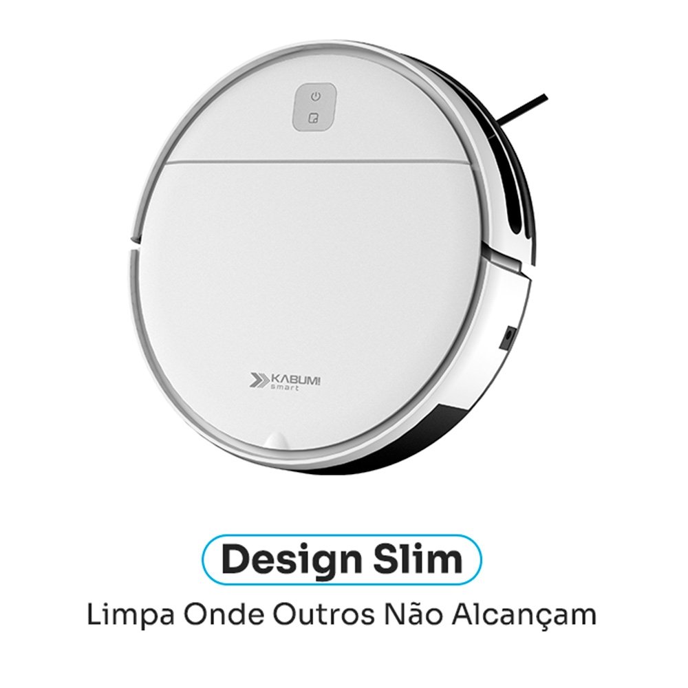 Robô Aspirador de Pó Balão.info Smart K100 - Limpeza Autônoma Sem App, Design Slim, Até 90min, Sensor Antiqueda/Anticolisão, Bivolt - KSAR100BR - view 4