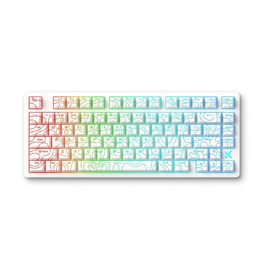 Teclado Magnético Gamer MCHOSE MC-Jet75-5, Switch Topographic Uranus, Rapid Trigger, RGB, Branco - MC-Jet75-5