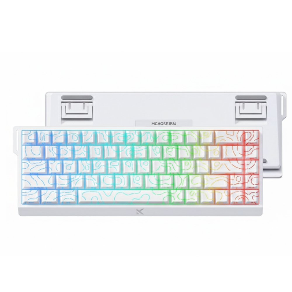 Teclado Magnético Gamer MCHOSE MC-Jet75-5, Switch Topographic Uranus, Rapid Trigger, RGB, Branco - MC-Jet75-5 Teclado Magnético Gamer MCHOSE MC-Jet75-5, Switch Topographic Uranus, Rapid Trigger, RGB, Branco - MC-Jet75-5