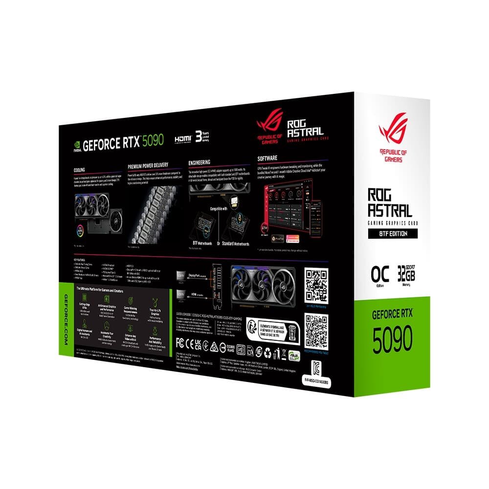 Imagem 11 de 11 do produto Placa de Vídeo ASUS ROG Astral GeForce RTX 5090 32GB GDDR7 BTF OC Edition, Quad Fan, Ray Tracing, DLSS 4, Aura Sync - 90YV0NF0-M0NA00
