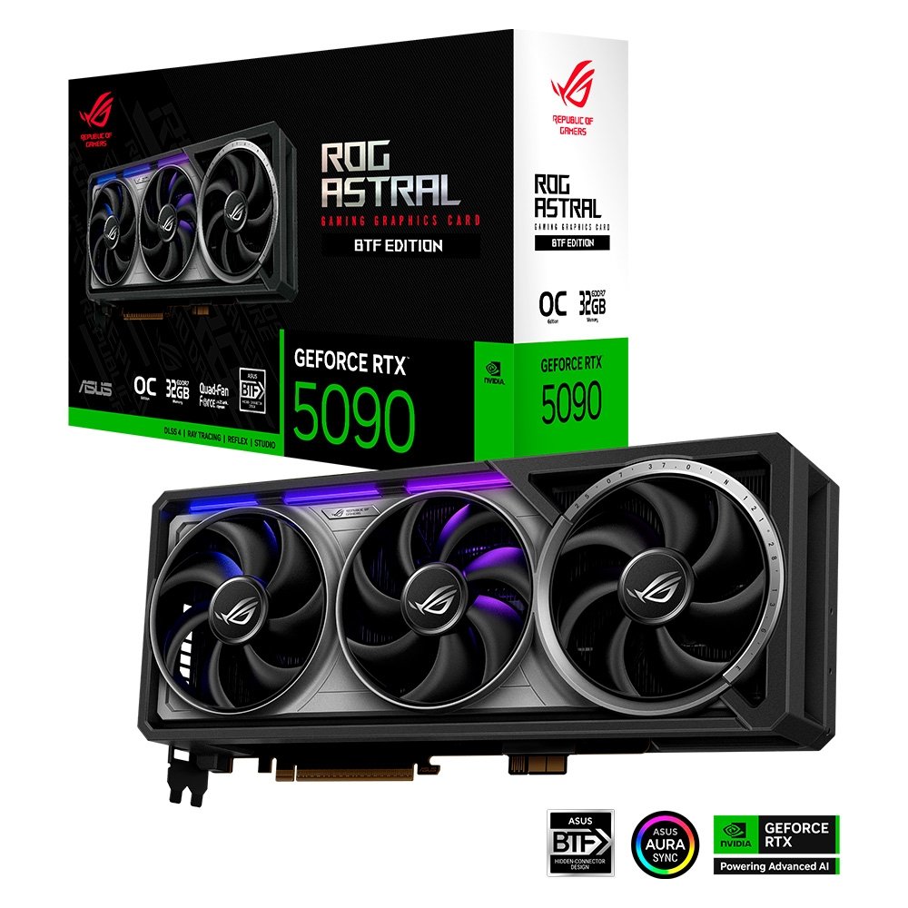 Imagem 2 de 11 do produto Placa de Vídeo ASUS ROG Astral GeForce RTX 5090 32GB GDDR7 BTF OC Edition, Quad Fan, Ray Tracing, DLSS 4, Aura Sync - 90YV0NF0-M0NA00
