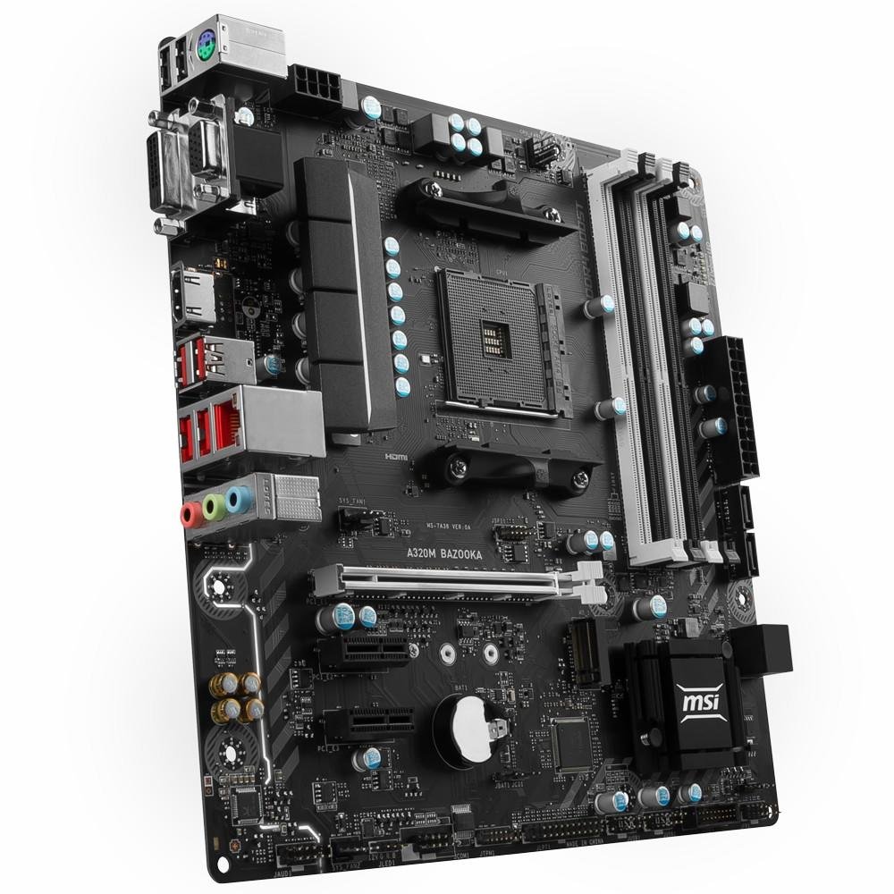 Placa-Mãe MSI A320M Bazooka, AMD AM4, mATX, DDR4