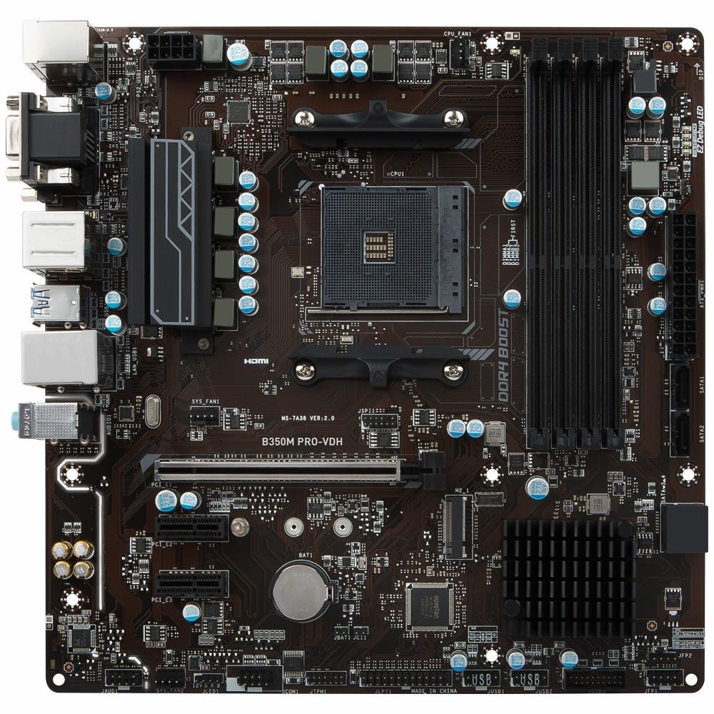 Placa-Mãe MSI B350M Pro-VDH, AMD AM4, mATX, DDR4 Placa-Mãe MSI B350M Pro-VDH, AMD AM4, mATX, DDR4