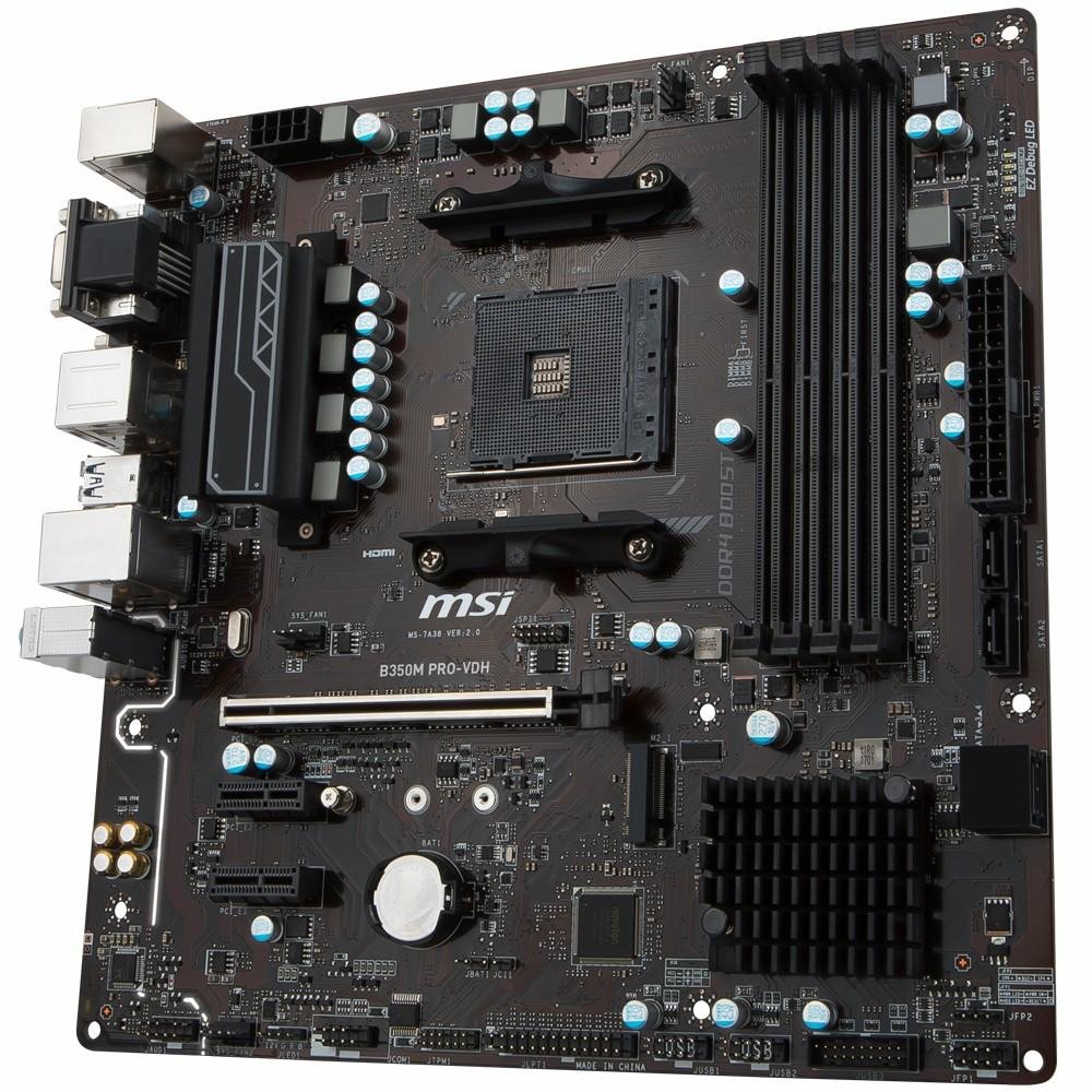 Placa-Mãe MSI B350M Pro-VDH, AMD AM4, mATX, DDR4 Placa-Mãe MSI B350M Pro-VDH, AMD AM4, mATX, DDR4
