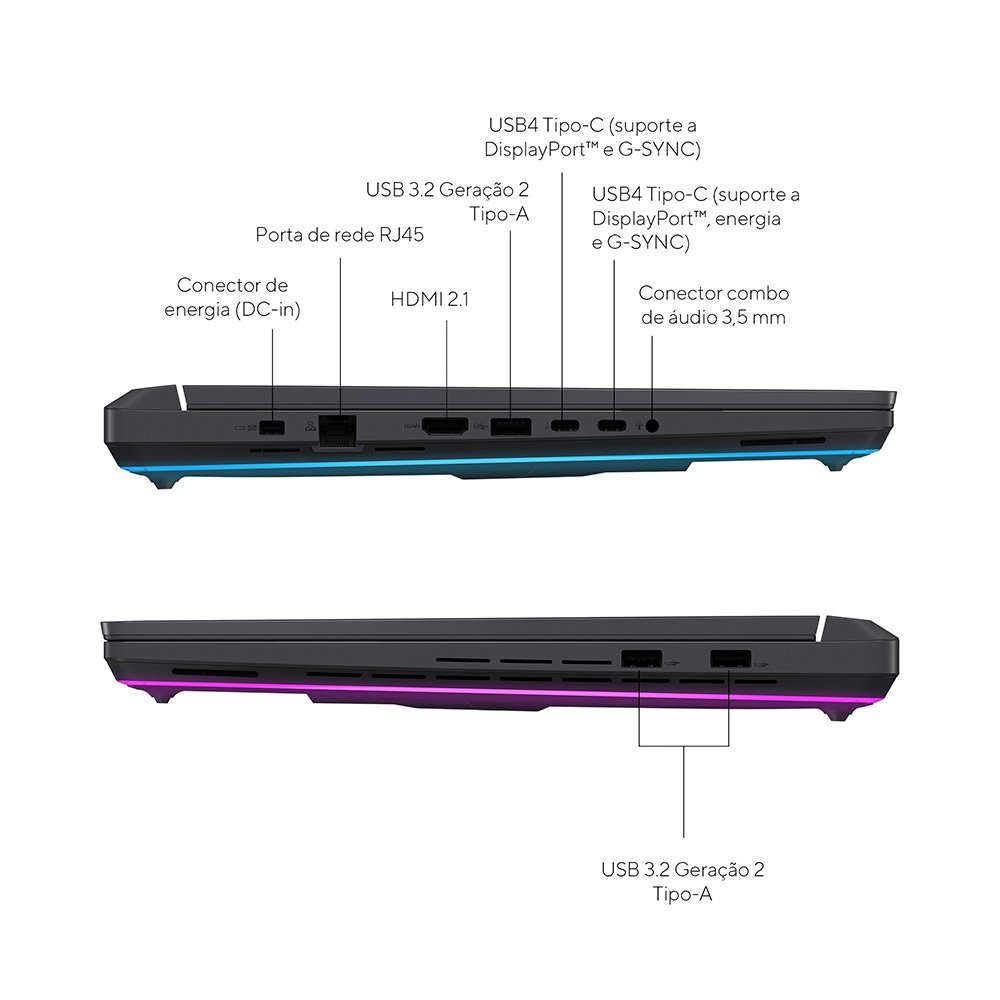 Imagem 17 de 30 do produto Notebook Gamer ASUS ROG Strix G16, Intel Core i9 14900HX, RTX5060, 16GB, 512 SSD, W11 Home, 16" FHD 240Hz, Cinza Eclipse - G615JMR-S5001W