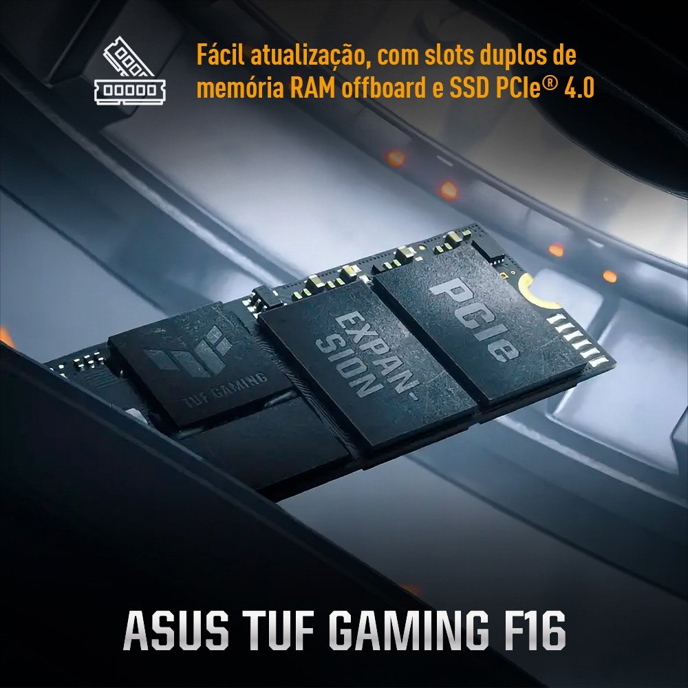 "Notebook Gamer ASUS TUF Gaming F16 Intel Core i7, GeForce RTX 4050, 8 GB, 512 GB SSD, KeepOS, 16.0"" FHD 144Hz, Cinza Mecha - FX607VU-RL008" - view 5