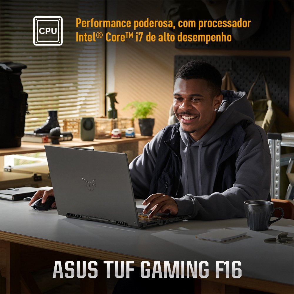 "Notebook Gamer ASUS TUF Gaming F16 Intel Core i7, GeForce RTX 4050, 8 GB, 512 GB SSD, KeepOS, 16.0"" FHD 144Hz, Cinza Mecha - FX607VU-RL008" - view 2