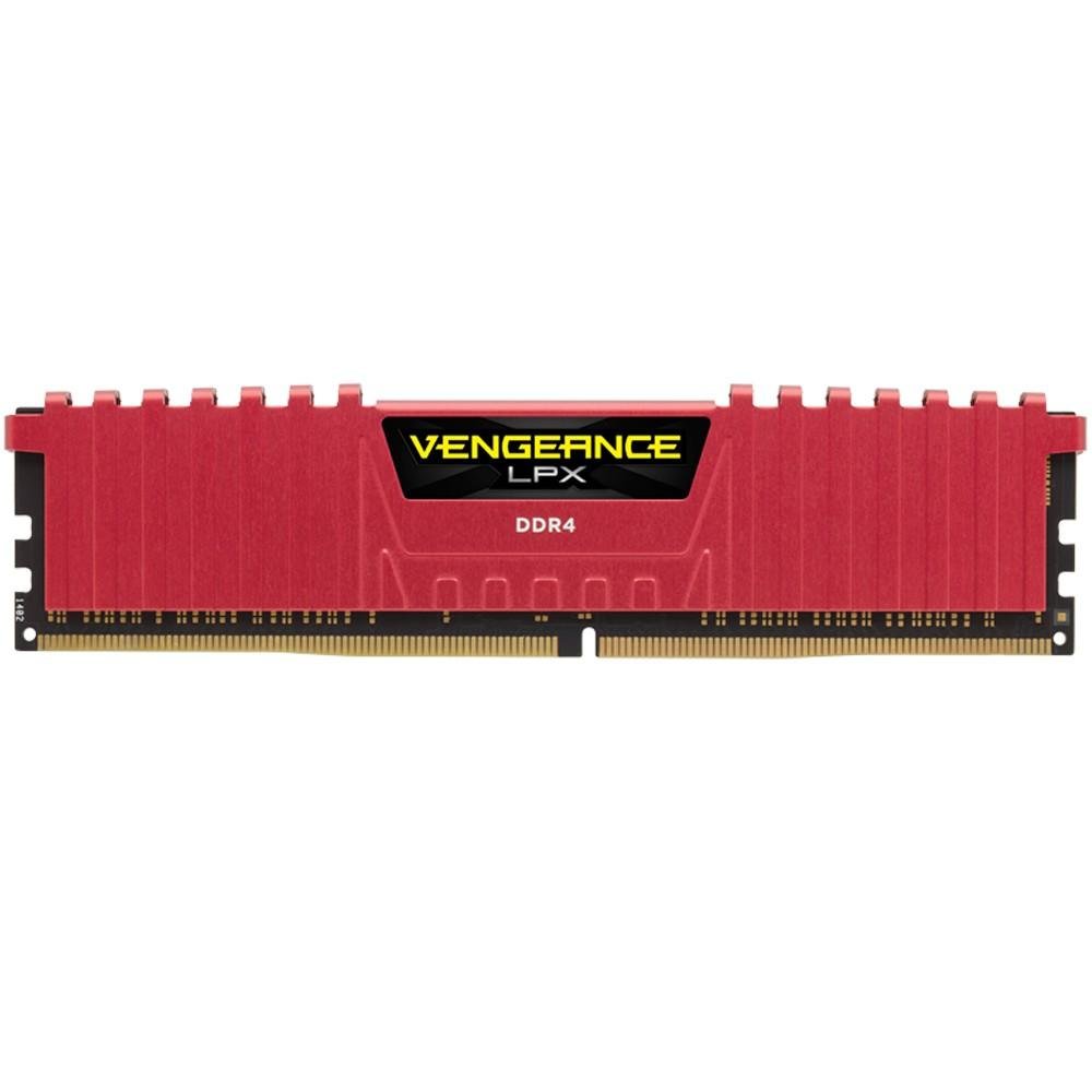 Memória Corsair Vengeance LPX 8GB (2x4GB) 2666Mhz DDR4 CL16 Red - CMK8GX4M2A2666C16R Memória Corsair Vengeance LPX 8GB (2x4GB) 2666Mhz DDR4 CL16 Red - CMK8GX4M2A2666C16R