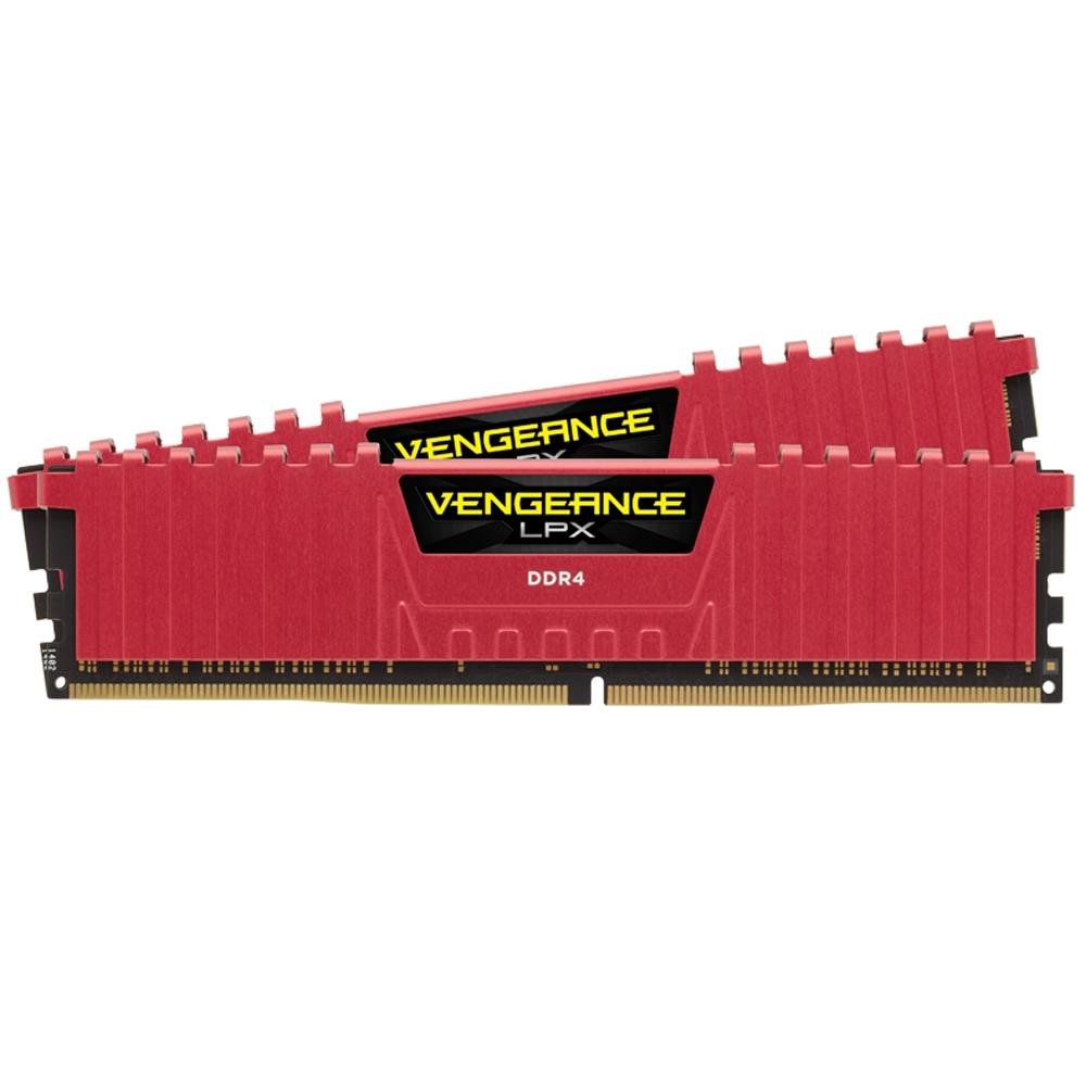 Memória Corsair Vengeance LPX 8GB (2x4GB) 2666Mhz DDR4 CL16 Red - CMK8GX4M2A2666C16R Memória Corsair Vengeance LPX 8GB (2x4GB) 2666Mhz DDR4 CL16 Red - CMK8GX4M2A2666C16R