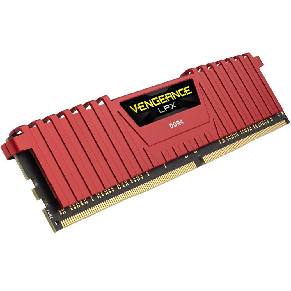 Imagem 3 de 4 do produto Memória Corsair Vengeance LPX 8GB (2x4GB) 3200Mhz DDR4 CL16 Red - CMK8GX4M2B3200C16R