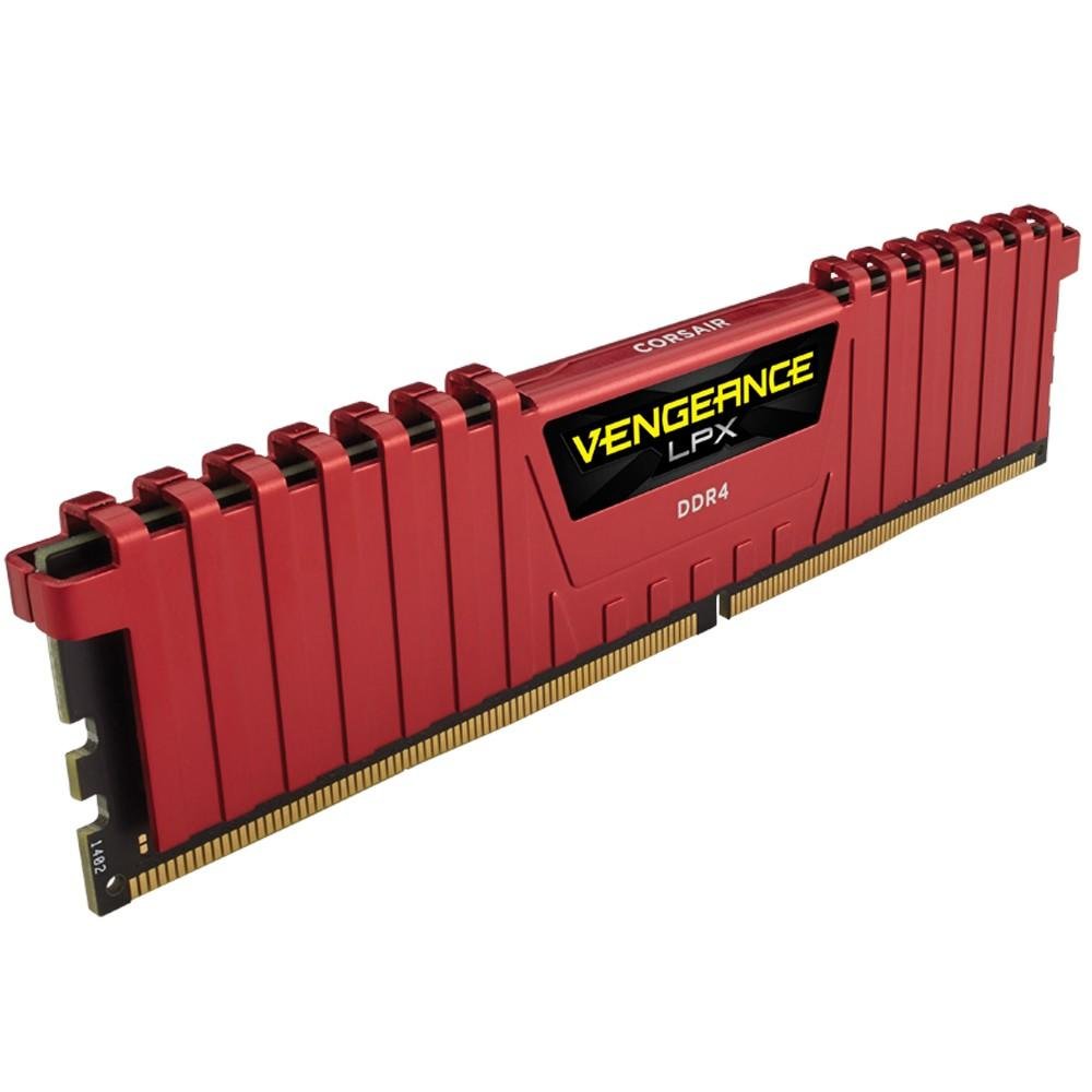Imagem 2 de 4 do produto Memória Corsair Vengeance LPX 8GB (2x4GB) 3200Mhz DDR4 CL16 Red - CMK8GX4M2B3200C16R
