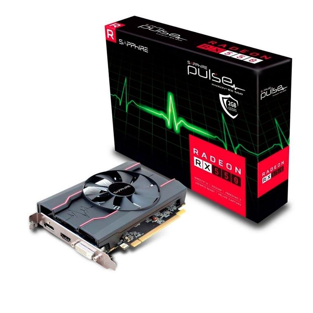 Placa de Video VGA AMD Sapphire RADEON RX 550 2GB GDDR5 - 11268-03-20G Placa de Video VGA AMD Sapphire RADEON RX 550 2GB GDDR5 - 11268-03-20G