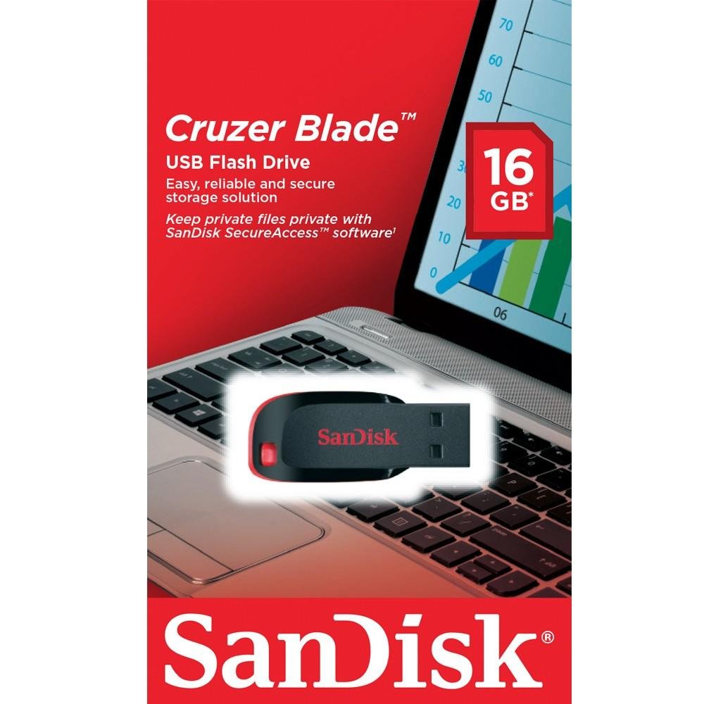 Pen Drive 16GB SanDisk Cruzer Blade, USB 2.0, Preto - SDCZ50-016G( Balão.info - foto 4