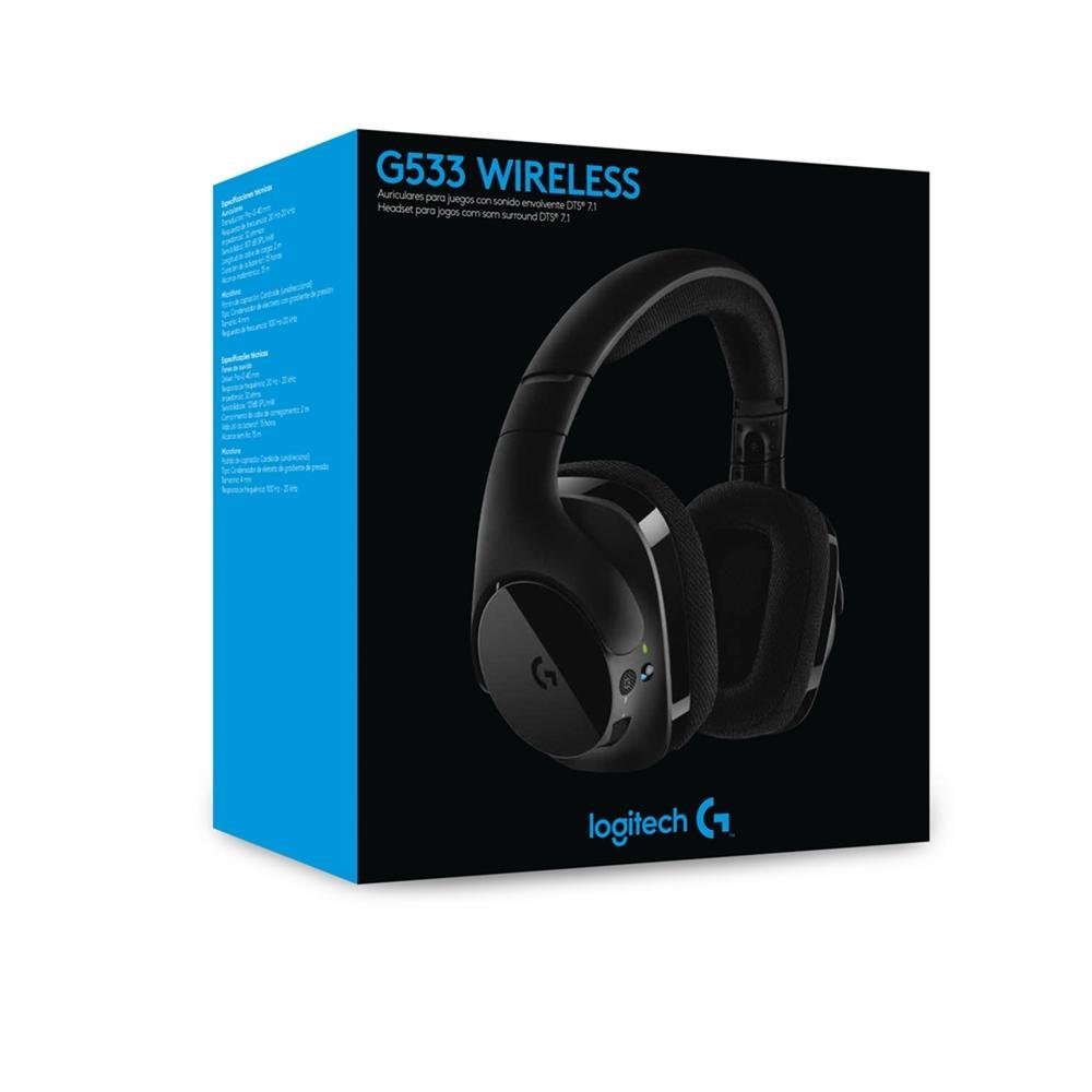 Headset Gamer Sem Fio Logitech G533 7.1 Dolby Surround com Drivers