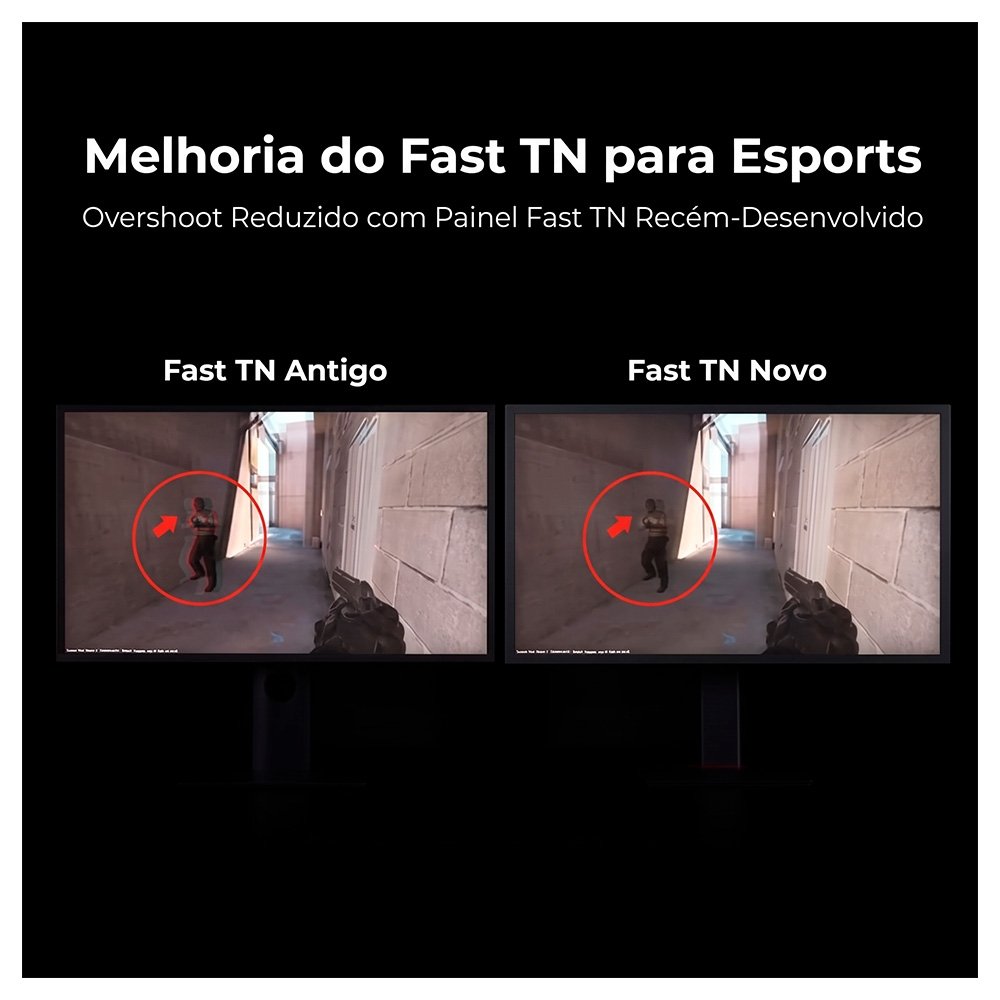 Imagem 7 de 15 do produto Monitor Gamer ZOWIE 24.1", Full HD, 280Hz, 1ms, Fast TN, DyAc 2, DisplayPort e HDMI, Altura Ajustável, Preto - XL2546X+