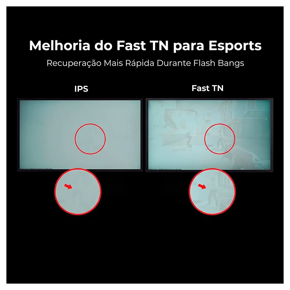 Imagem 6 de 15 do produto Monitor Gamer ZOWIE 24.1", Full HD, 600Hz, 1ms, Fast TN, DyAc 2, DisplayPort e HDMI, Altura Ajustável, Preto - XL2586X+