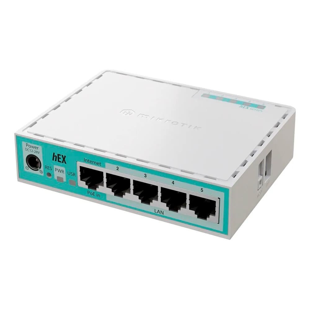 Roteador Mikrotik Routerboard E50UG HEX, 5 portas Ethernet 10/100/1000 Mbps, IP20, Branco - E50UG - view 2