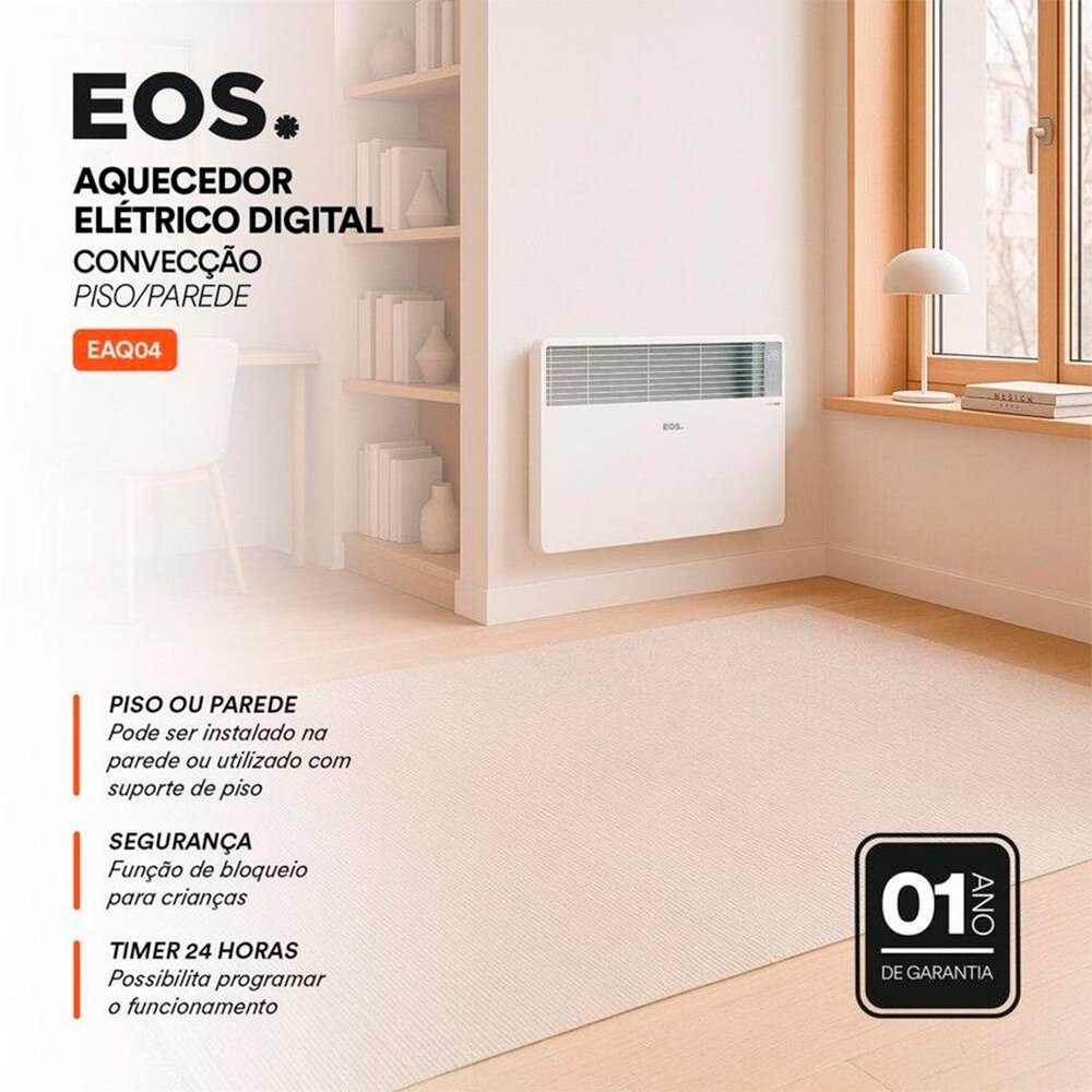 Aquecedor Eos Comfort Heat Eaq04 Eletrico, Digital Convecçao, Piso ou parede, 220V - B204695 - view 6