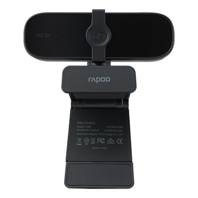 Webcam Rapoo C280 2K, com Autofoco, Microfone Profissional com Cancelamento de Ruído, Preto- C280