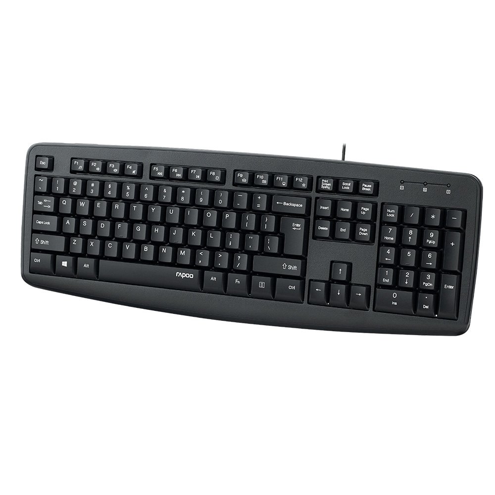 Teclado Rapoo NK2600, 104 Teclas de Membrana, Teclas Multimídia, ABNT, Resistente a Líquidos, USB, Preto - NK2600 - view 4