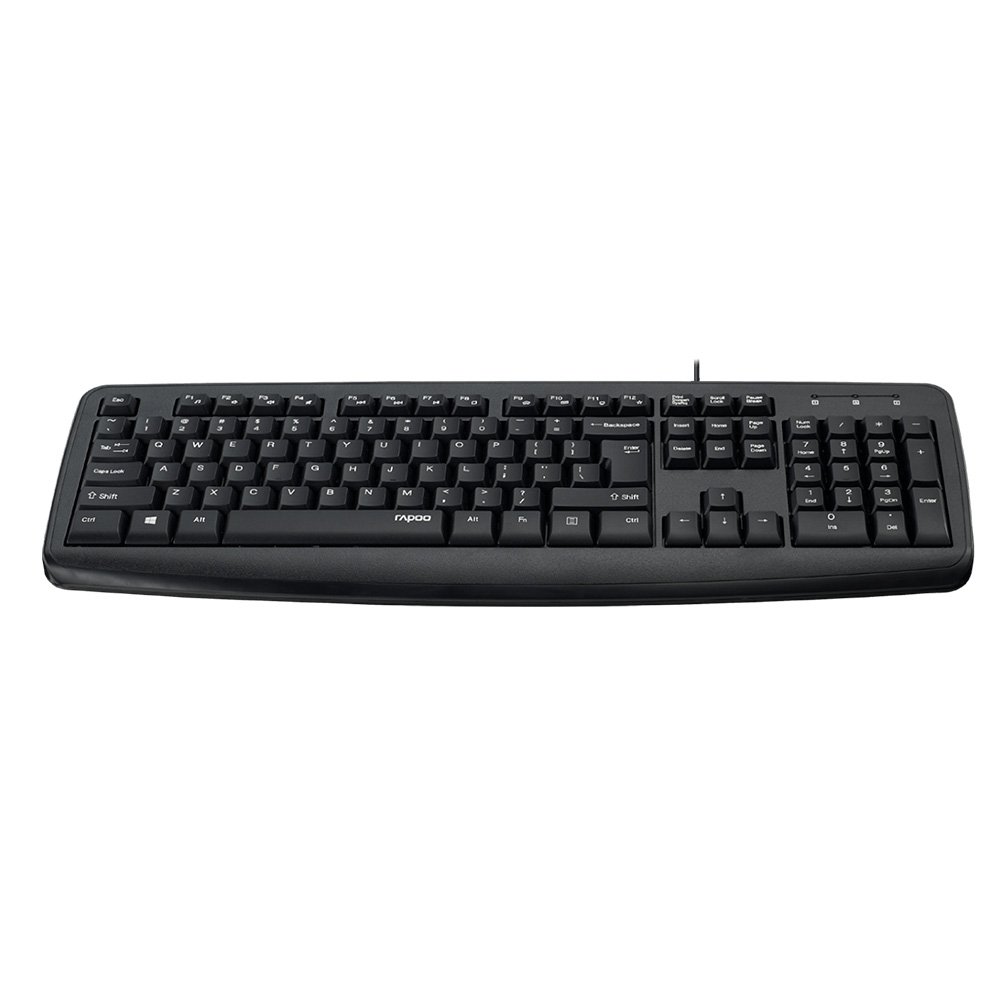 Teclado Rapoo NK2600, 104 Teclas de Membrana, Teclas Multimídia, ABNT, Resistente a Líquidos, USB, Preto - NK2600 - view 3
