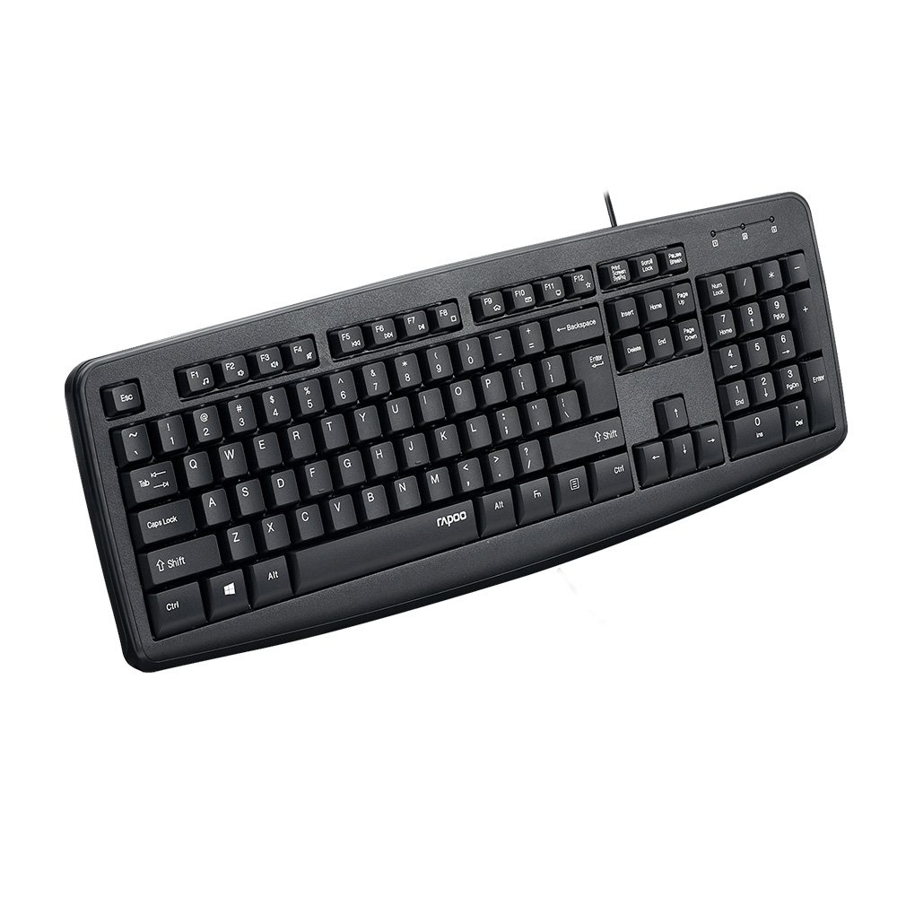 Teclado Rapoo NK2600, 104 Teclas de Membrana, Teclas Multimídia, ABNT, Resistente a Líquidos, USB, Preto - NK2600 - view 2