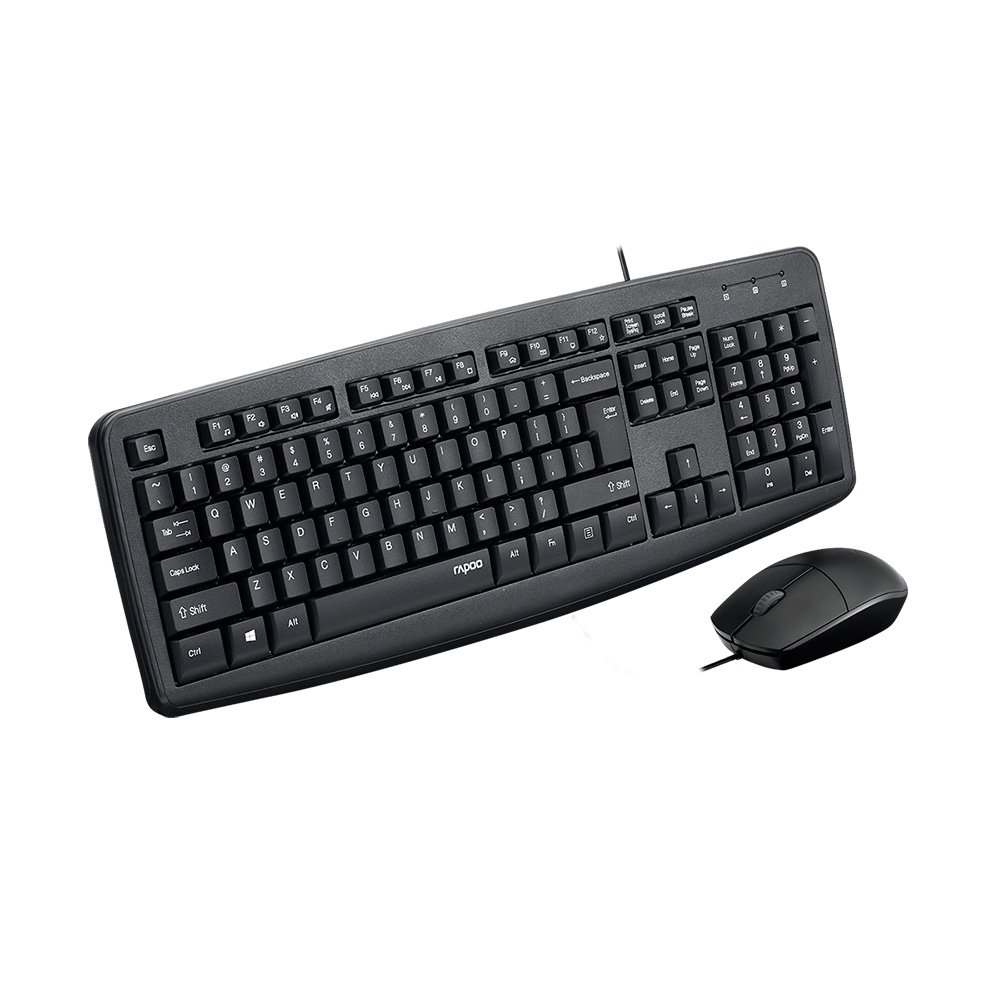 Kit Teclado e Mouse Rapoo NX1600 104 Teclas, Descanso de Pulso, Óptico, 1600 DPI, USB, Preto - NX1600 - view 4