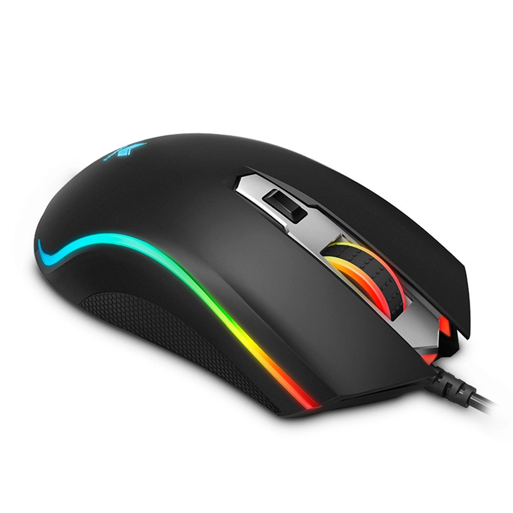 Mouse Gamer Rapoo V25S, RGB, 7000 DPI, 6 Botões Programáveis, Memória Interna, USB, Preto - V25S