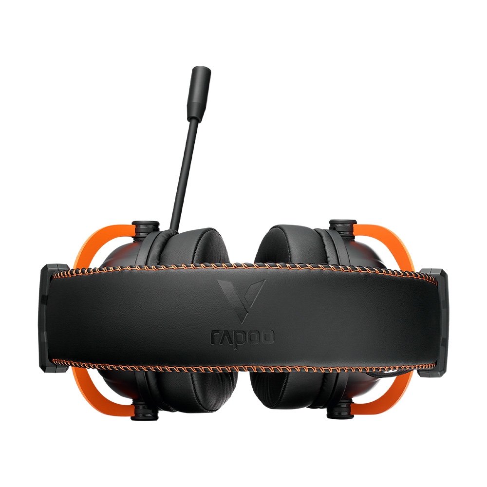 Headset Gamer Rapoo VH350S, RGB, Microfone com Cancelamento de Ruído, Preto e Laranja - VH350S