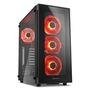 Gabinete Sharkoon TG5, ATX,  LED Vermelho, Lateral  e Frontal em Vidro Temperado,4x Cooler Fan, Preto - TG5