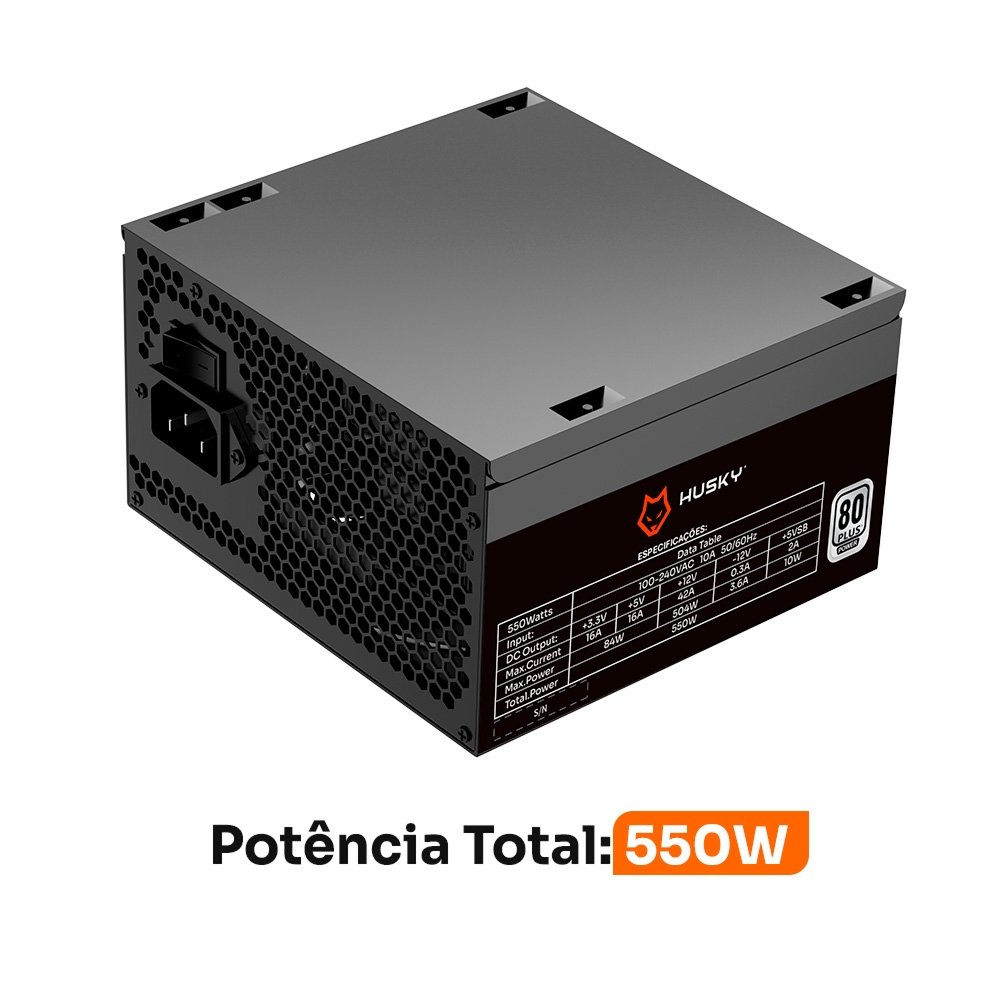 Fonte Balão.info Sledger 550W, 80 Plus White, PFC ativo, Bivolt - HFN550PT - view 4