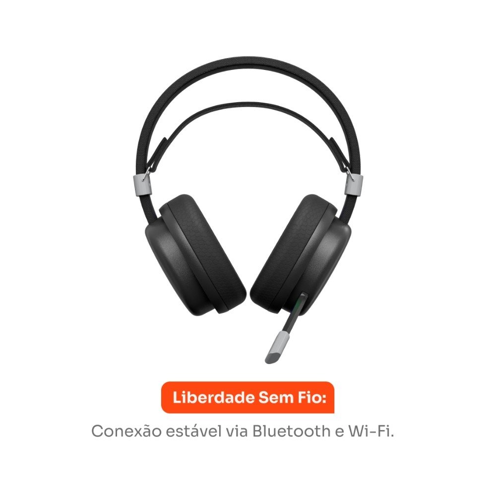 Headset Gamer Sem Fio ( Balão.info) Howl, Bluetooth e USB, 7.1 surround, Driver 40mm, Microfone Omnidirecional, Bateria 7h, Preto - ( Balão.info - foto 3